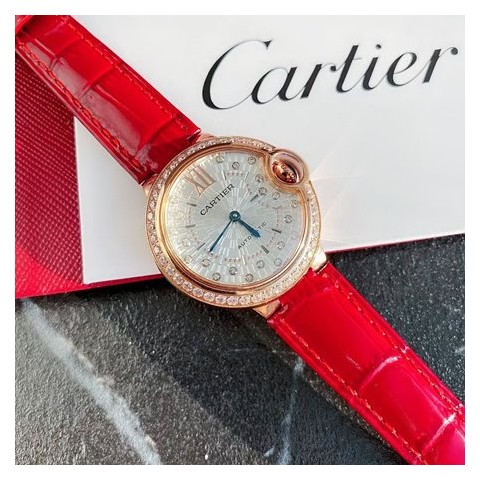 까르띠에 발롱블루 금통 다이아 가죽밴드 36mm