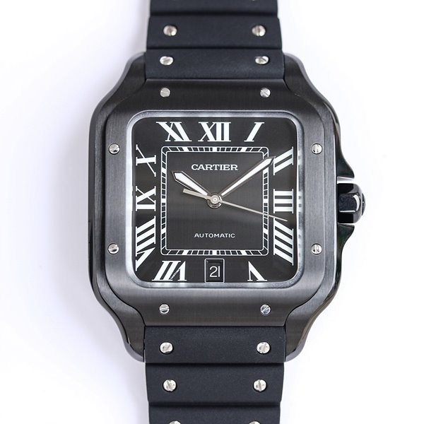 까르띠에 산토스 블랙 러버밴드 40mm 상품 이미지 1