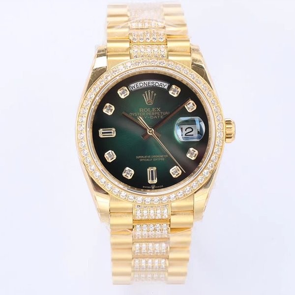 롤렉스 데이데이트 금통 그린다이얼 다이아셋팅 바게뜨 36mm 상품 이미지 1